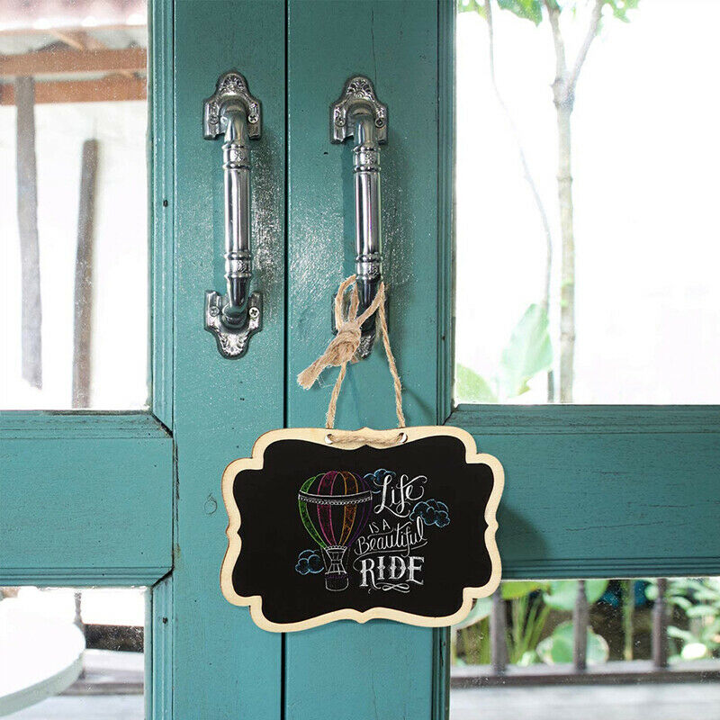 12Pcs/set Hanging Rope Wooden Blackboard Message Black Boa.l8