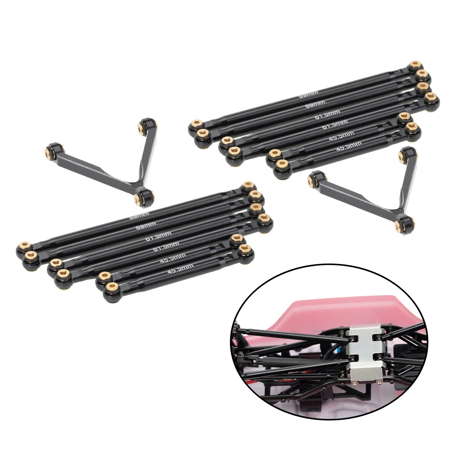 14Pcs 1/24 Metal Rod Link Linkage for Axial SCX24 AXI90081 Car Replacements