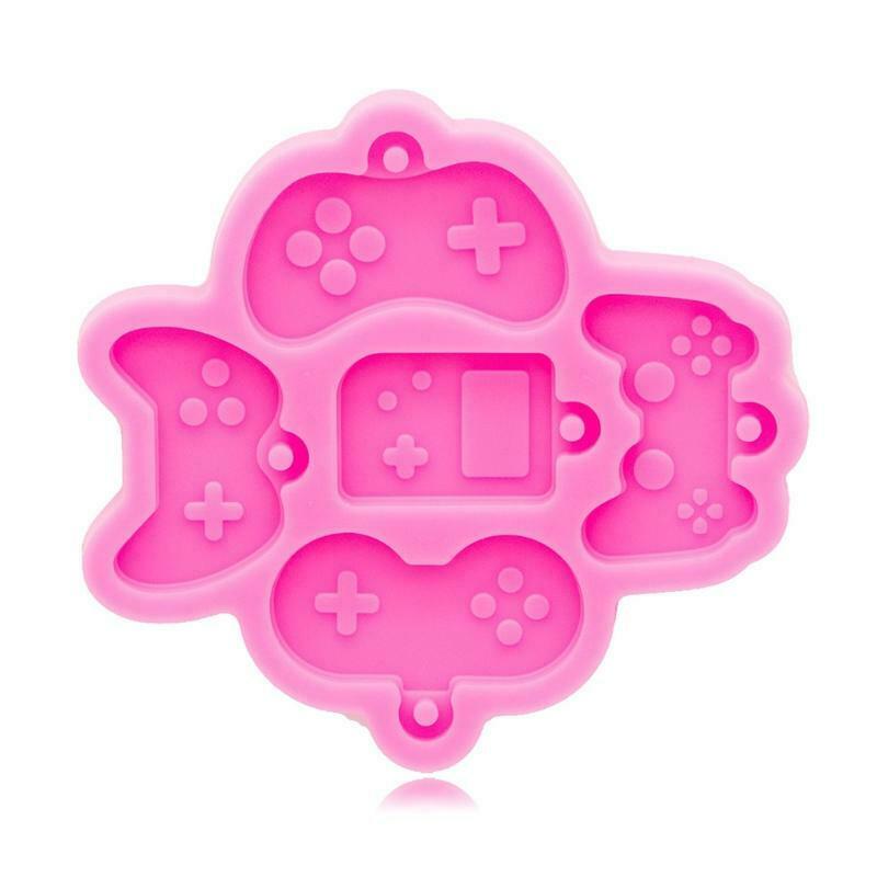 Pink Shiny Gaming Keyboard Keychain Silicone Mold for Valentine Love Gift Craft