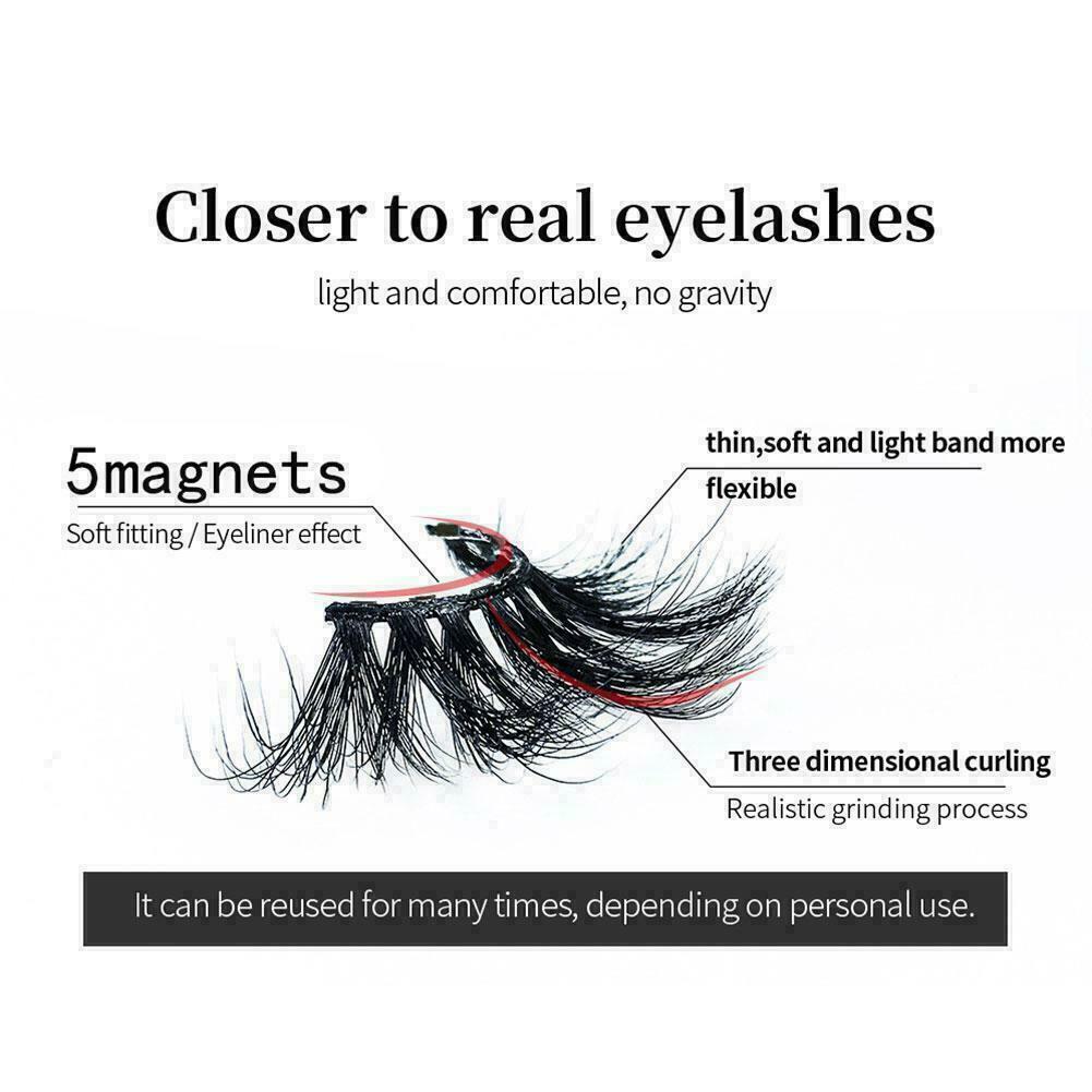 7Pairs/set Magnetic Eyelashes With Eyeliner Tweezer Long Lashes W9K8 Ship F5I0