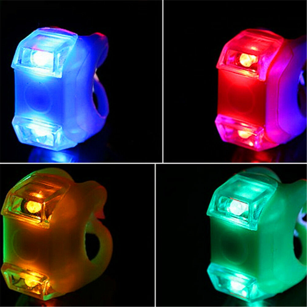 2PCS LED Bicycle Tail Lights Night Riding Colorful Flash Security Warning Lights