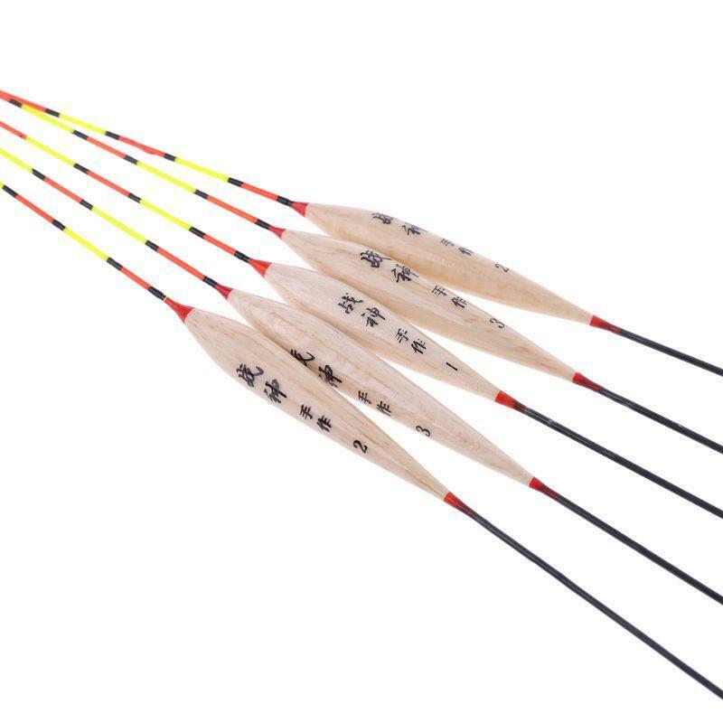 5 Pcs Fishing Float Night Luminuous Tackle Glow Stick Wood Accessories With Lead