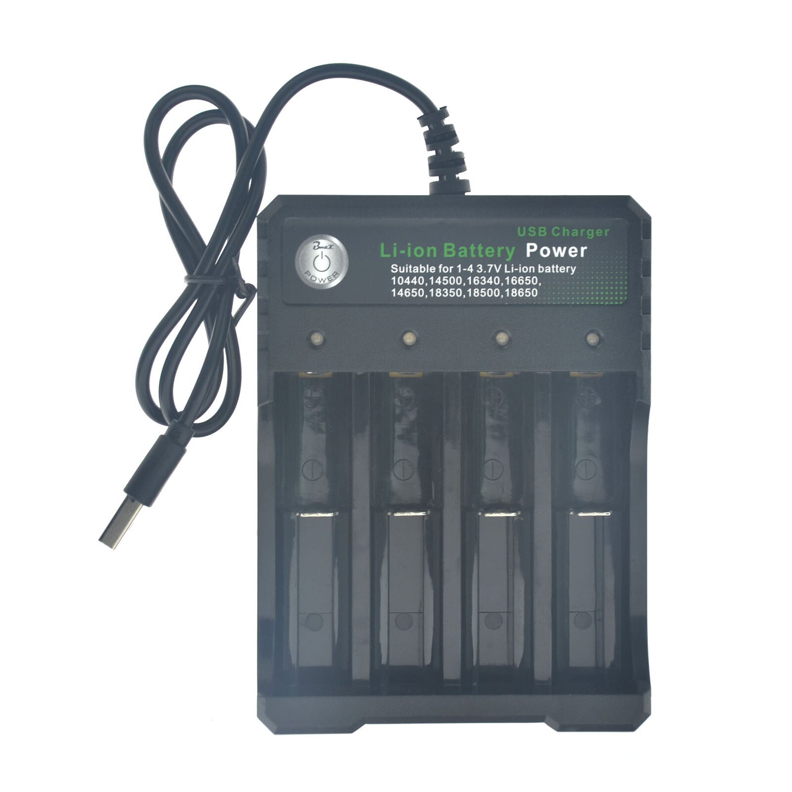 4 Slot Intelligent USB Rechargerable Battery Charger   18350 Li-ion
