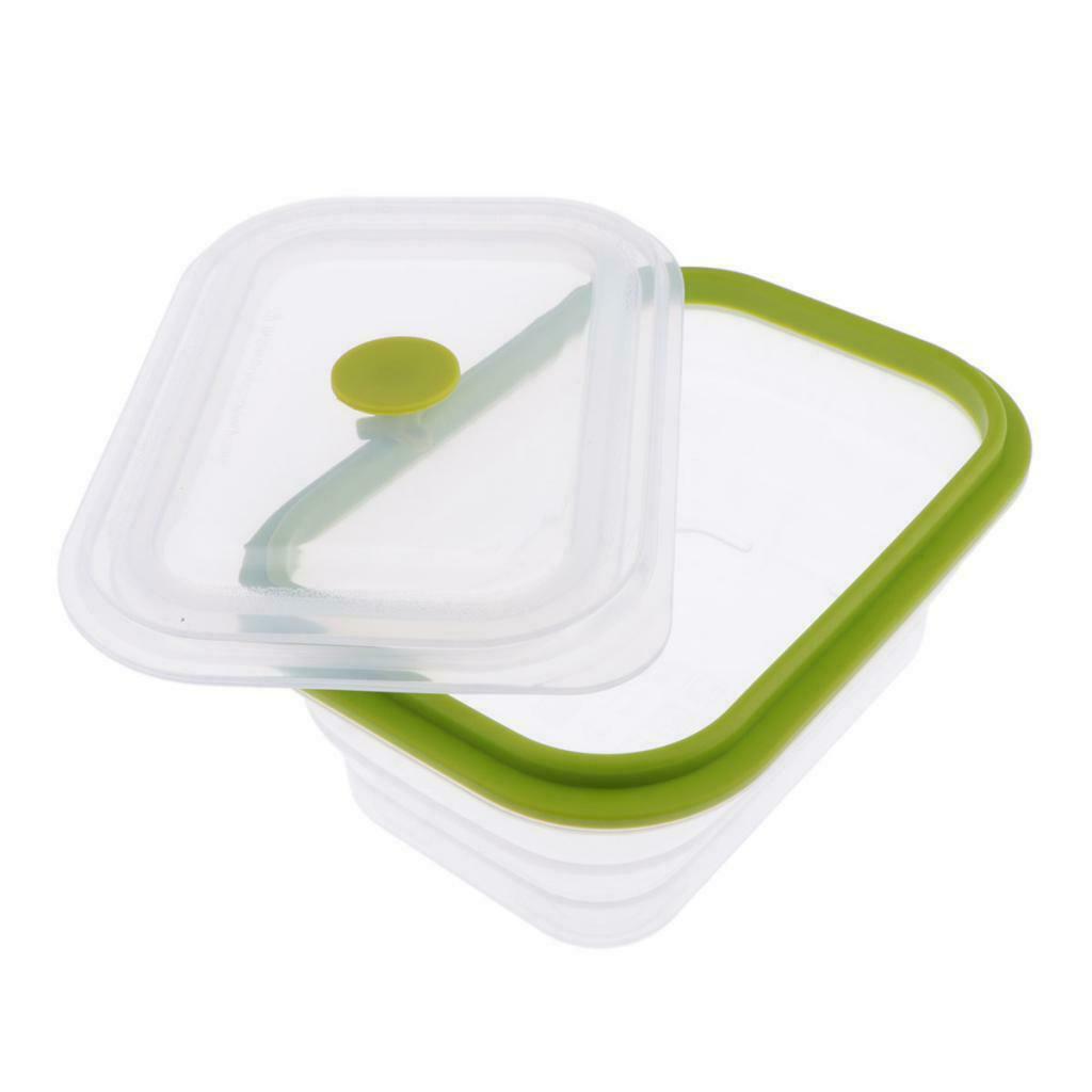 Portable Silicone Collapsible Food Storage Container Folding LunchBox 600ML