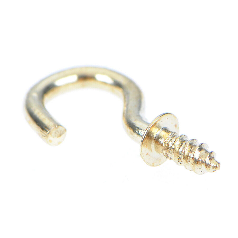 20Pcs 1/2 Inches brass plated cup hooks coat peg hanger high quali.l8