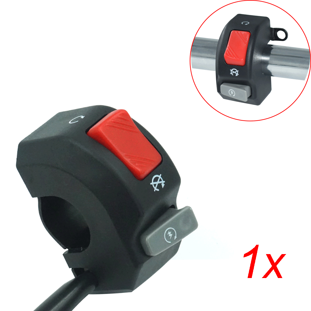 7/8" Motorcycle Handlebar Fog Headlight Horn Start Kill Switch ON OFF Button 12V