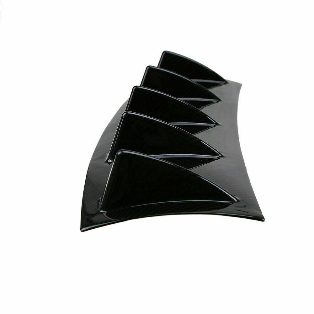 Rear Lower Carbon Fiber Bumper Lip Diffuser Shark Fin Spoiler Universal Fit