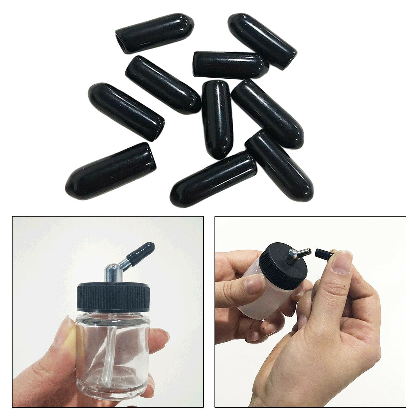 10x Airbrush Bottle Caps Pouring Covers Siphon Adapter Spout Covers