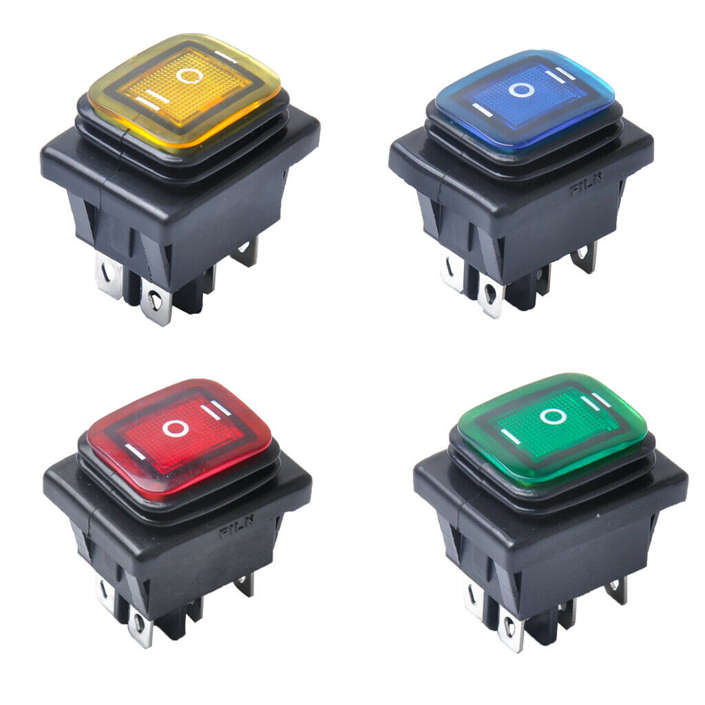 4pcs 6 Pin Rocker Push Button Switch for Lights Automotive Boat RV