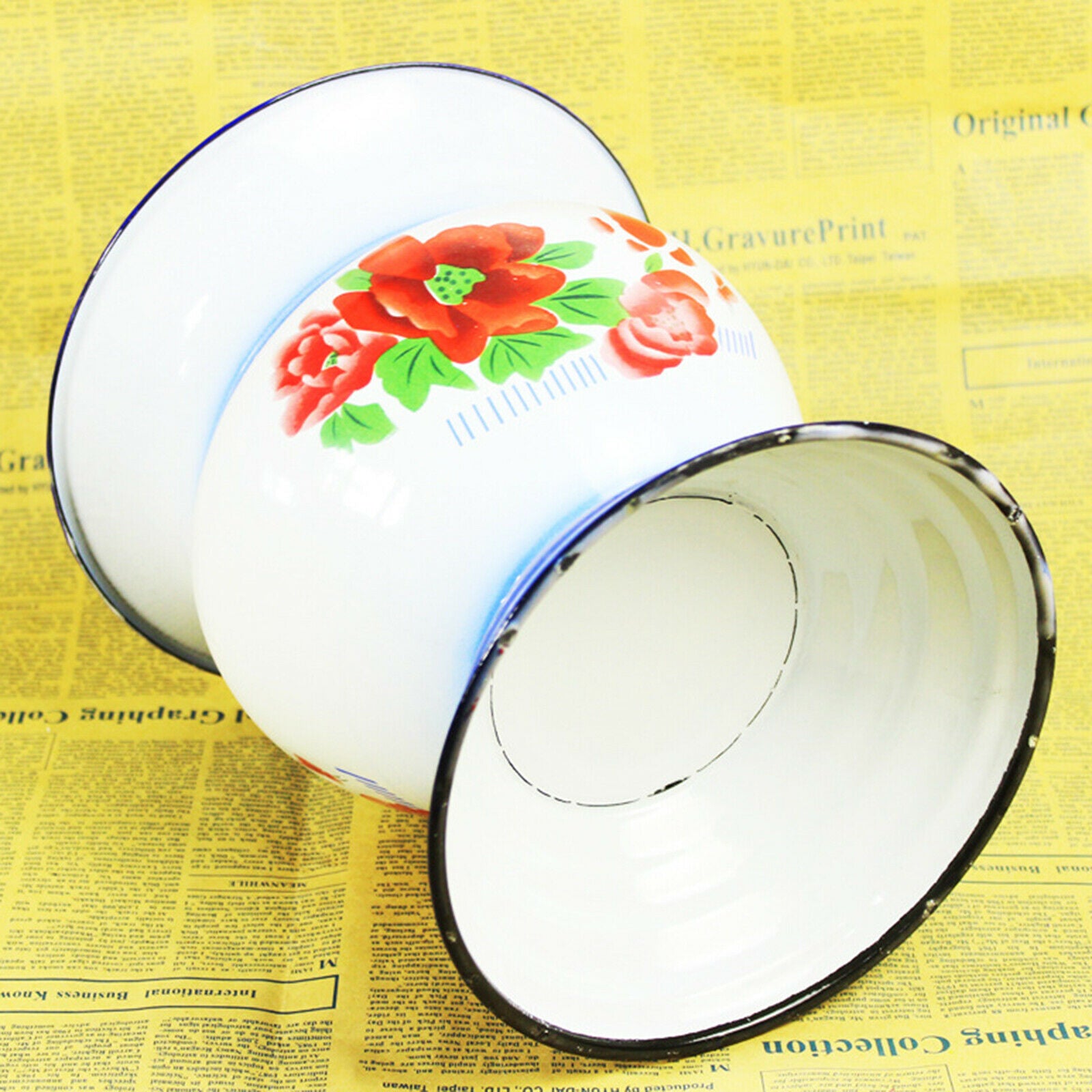 Beauty Chinese Enamel Fruit Container Food Champagne Holders Home Decor