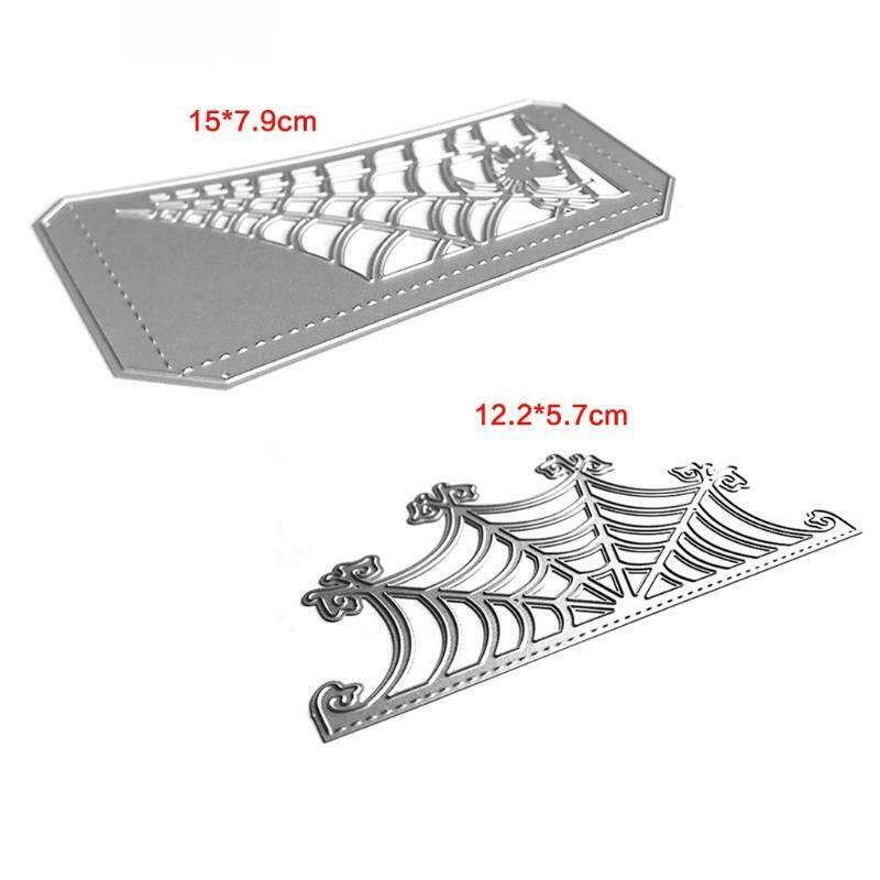 2pcs Halloween Spider Web Metal Cutting Dies Stencil Scrapbooking DIY Embossing