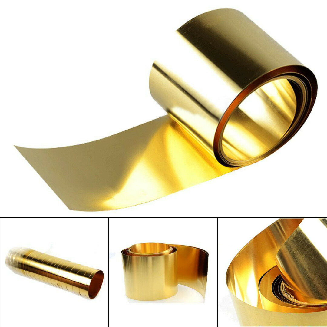 1 Meter Brass Metal Thin Sheet Foil Plate Width 100mm Thick 0.02mm