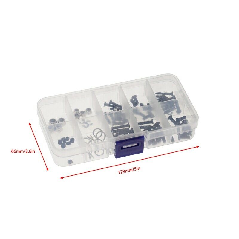 84Pcs Screws Box Set for 1/10 HSP 94123 Traxxas Tamiya HPI Kyosho Axial SCX10 R6