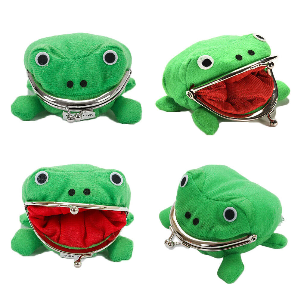 Flannel Coin Holder Frog Coin Purse Frog Wallet Anime Cartoon Mini Storage Bag