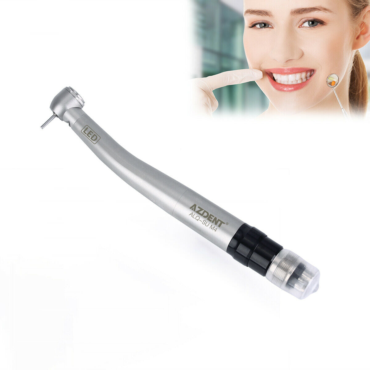 Dental 3PCS Clean Head LED E-Generator Handpiece Quick Coupler 4 Way Spray 4Hole