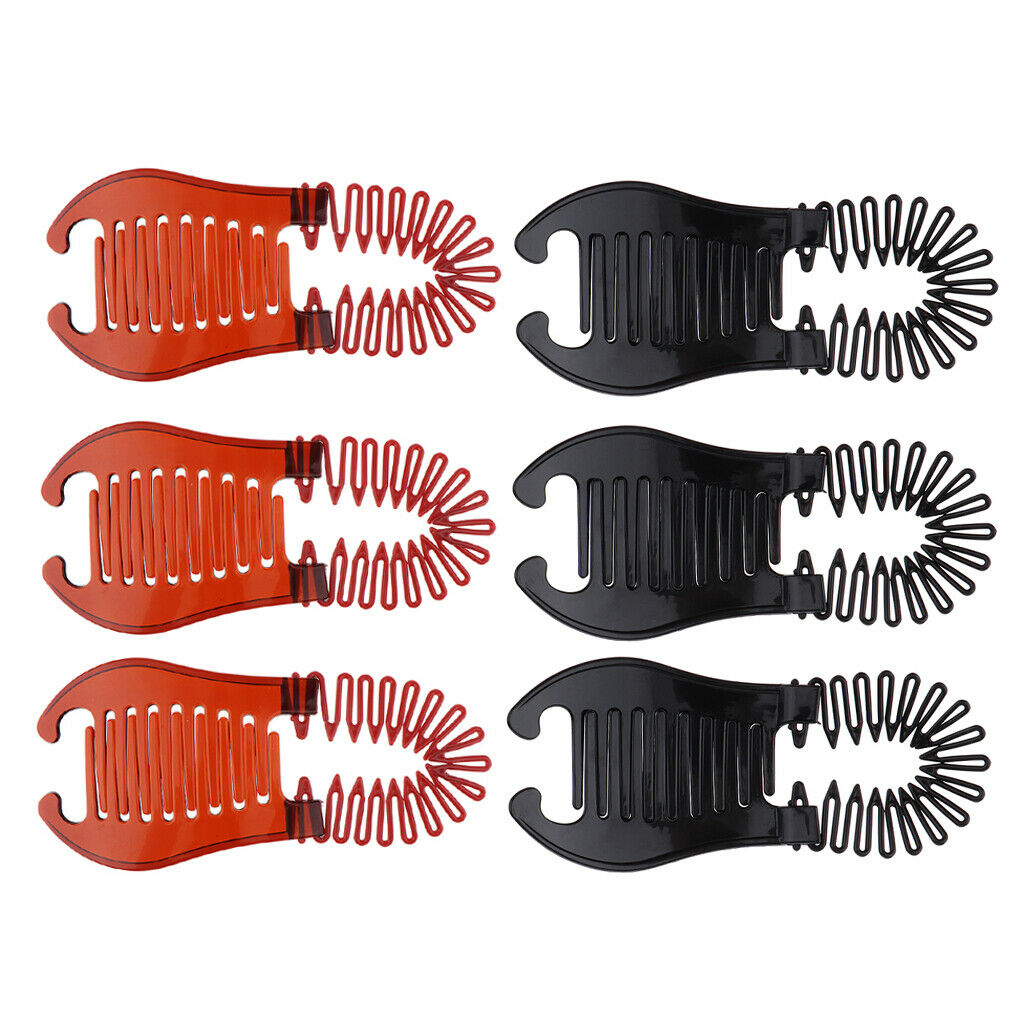 6x Durable Plastic Styling Braiding Clips Bun Donut Braids Claw Clamps Grip