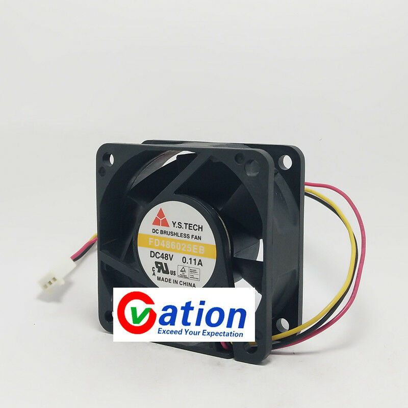For FD486025EB Y.S.TECH 6025 60mm DC 48V 0.11A4,300RPM 25.4CFM axial cooling fan