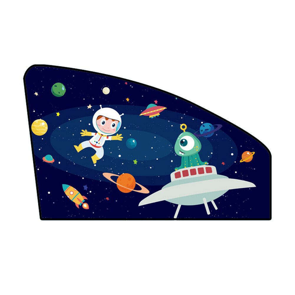 Foldable Car Magnetic Sun Block Curtain UV Protection Driving Side Space Cartoon