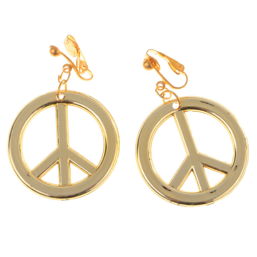 Women Lady Hippie Headband Peace Earrings Kit Party Costume Dress Gift New