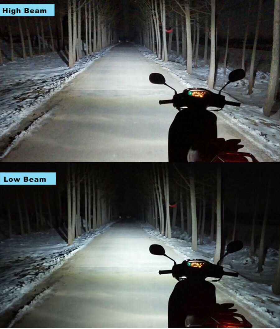 Motorcycle H4 White LED Headlight Bulb 35W 12V For Hi / Lo Beam Light Universal