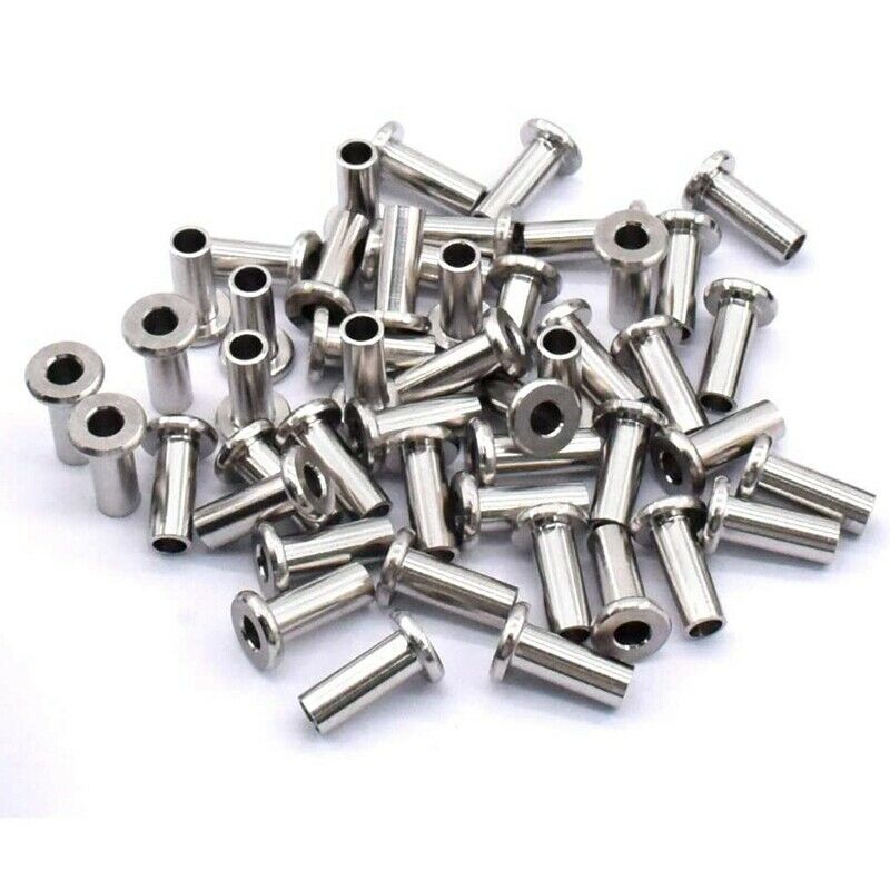 2X(80Pcs T316 Stainless Steel Protector Sleeves for 1/8 Inch Deck Cable RaiO1F4)
