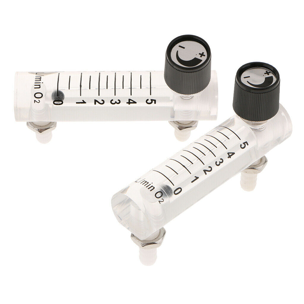 2x 0-5LPM Oxygen Gas Air Flow Meter Flowmeter Device Supplies with Valve