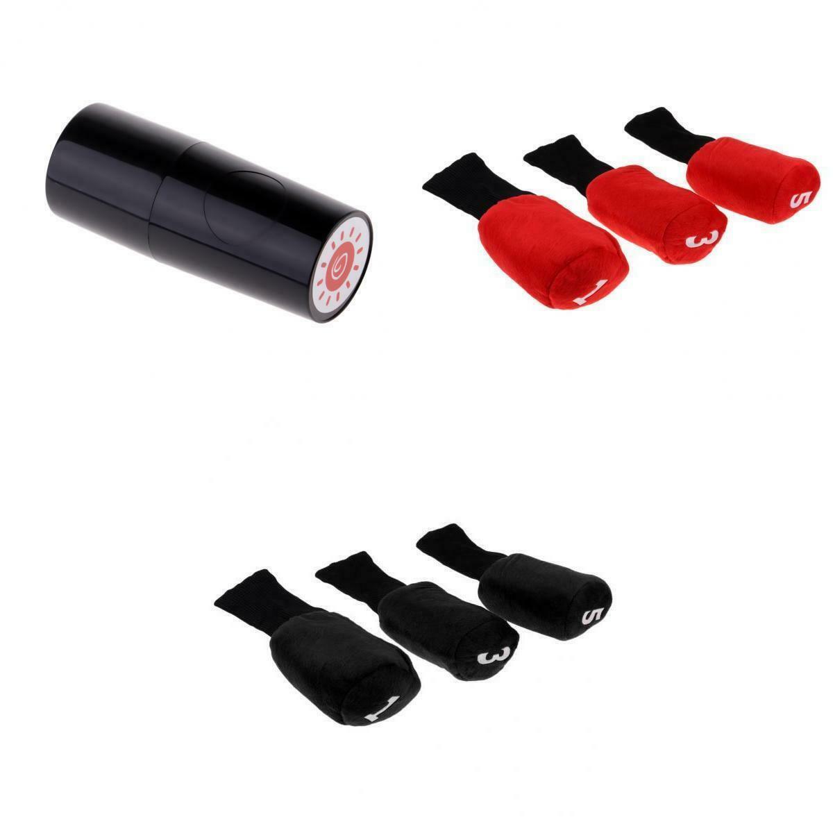 6x Long Neck Black Golf Club Head Cover Headcover with Ball Stamper Stamp