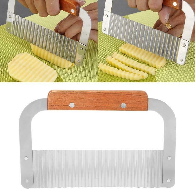 Crinkle Wavy Cutter Stainless Steel Vegetable Potato Chip French Fry Slicer Tool