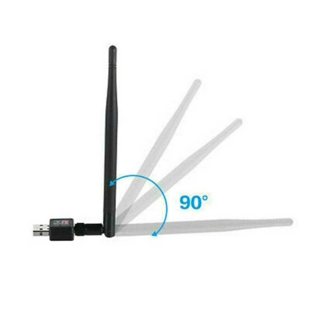 300Mbps USB Wireless Wifi Adapter Dongle Dual Band 2.4G/5GHz w/Antenna 802.11AC