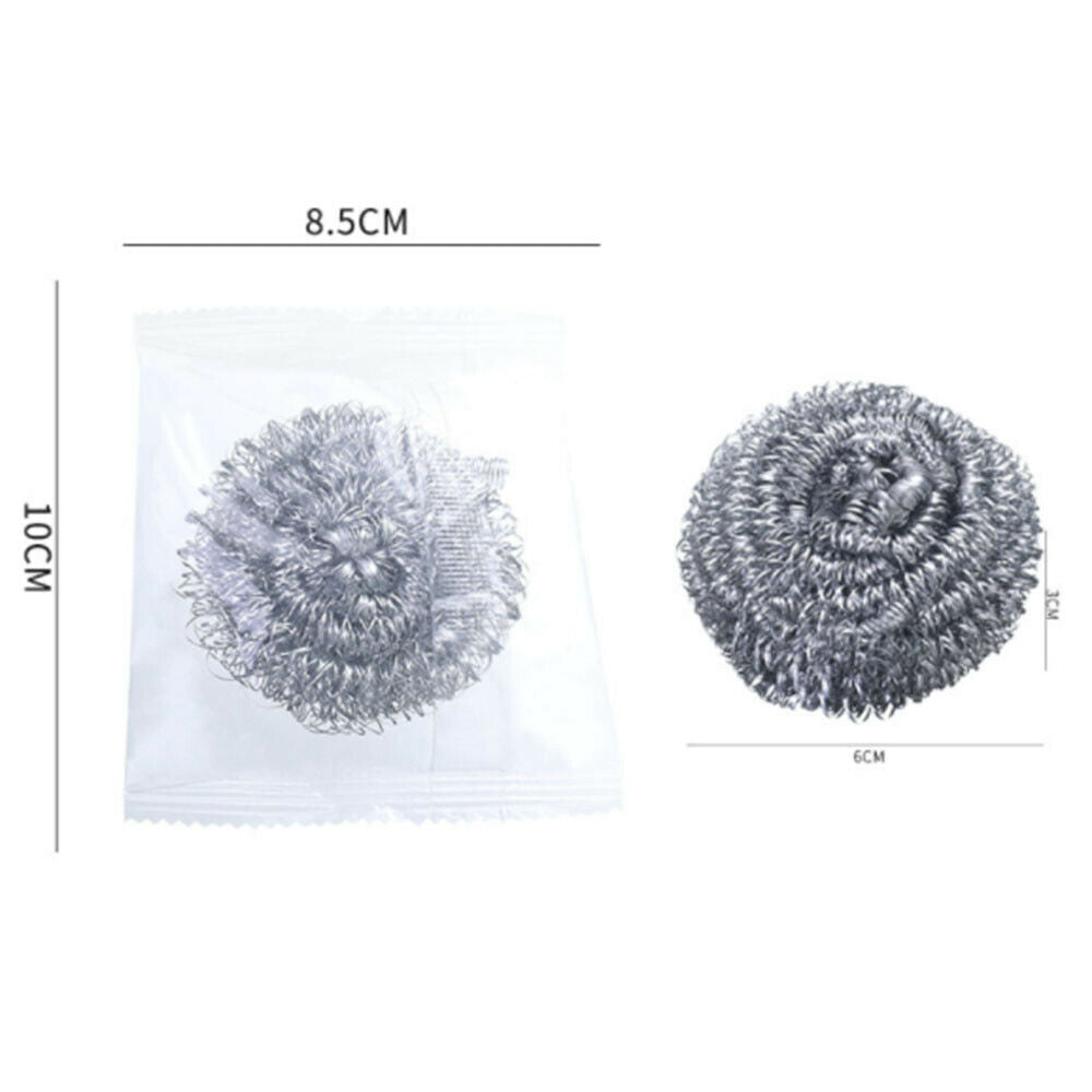 5Pc Stainless Cleaning Ball Brush Home Dishwashing Sponge with Wire Kitchen Tool
