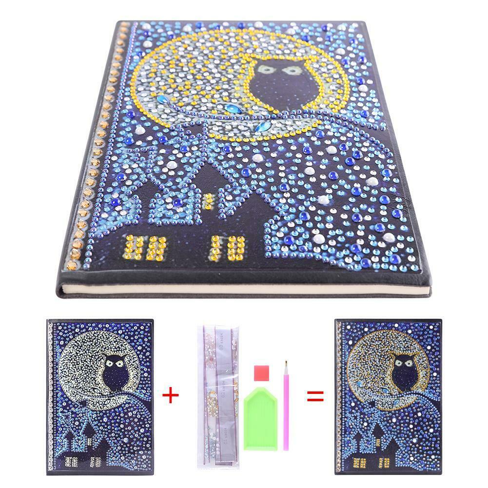 DIY Owl Special Shaped Diamond Painting 50 Pages A5 Sketchbook Drawing Book @