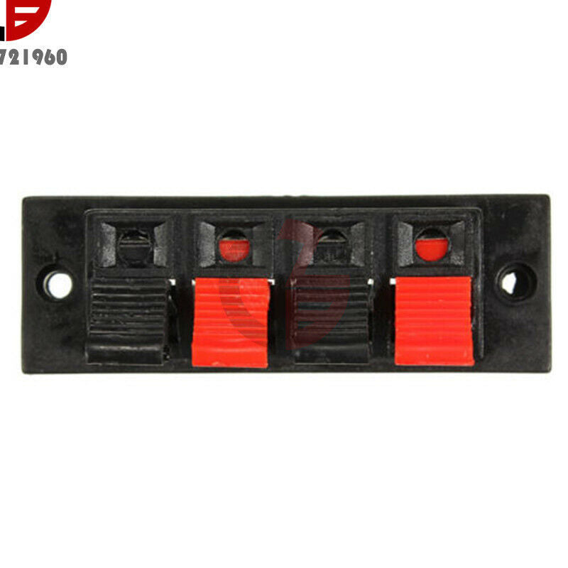5PC 4 Way Stereo Speaker 4 Pin Terminal Push Release Connector Plate Strip Block