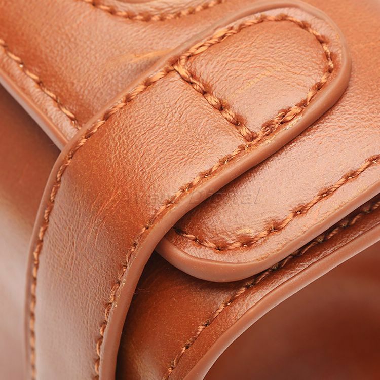 Brown Leather Men's Travel Sports Pouch Case Shaving Brush & Razor Toiletry Bag