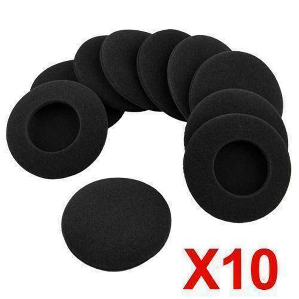10x 50mm Headphone Earphone Sponge Ear Pad Foam Cover Caps Black