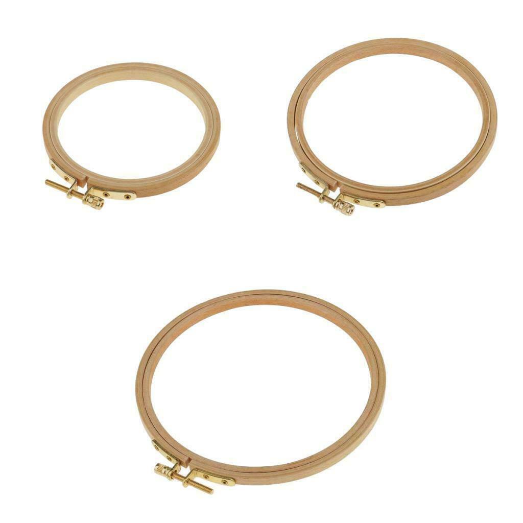 Round DIY Wooden Embroidery Hoop Kit Tapestry Circle Stitch Hoop Ring with Screw