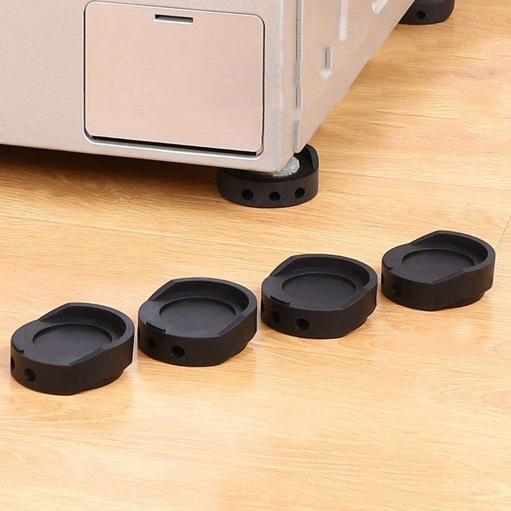 4Pieces Black Anti Vibration Pads Non Slip Grip Feet Pad for Washing Machine