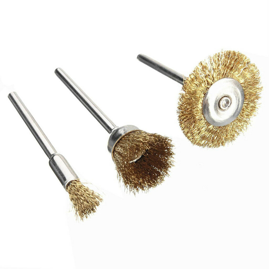 36Pcs/ Set Brass Steel Wire Wheel Shank Brush Cleaner Polishing Rotary Tool