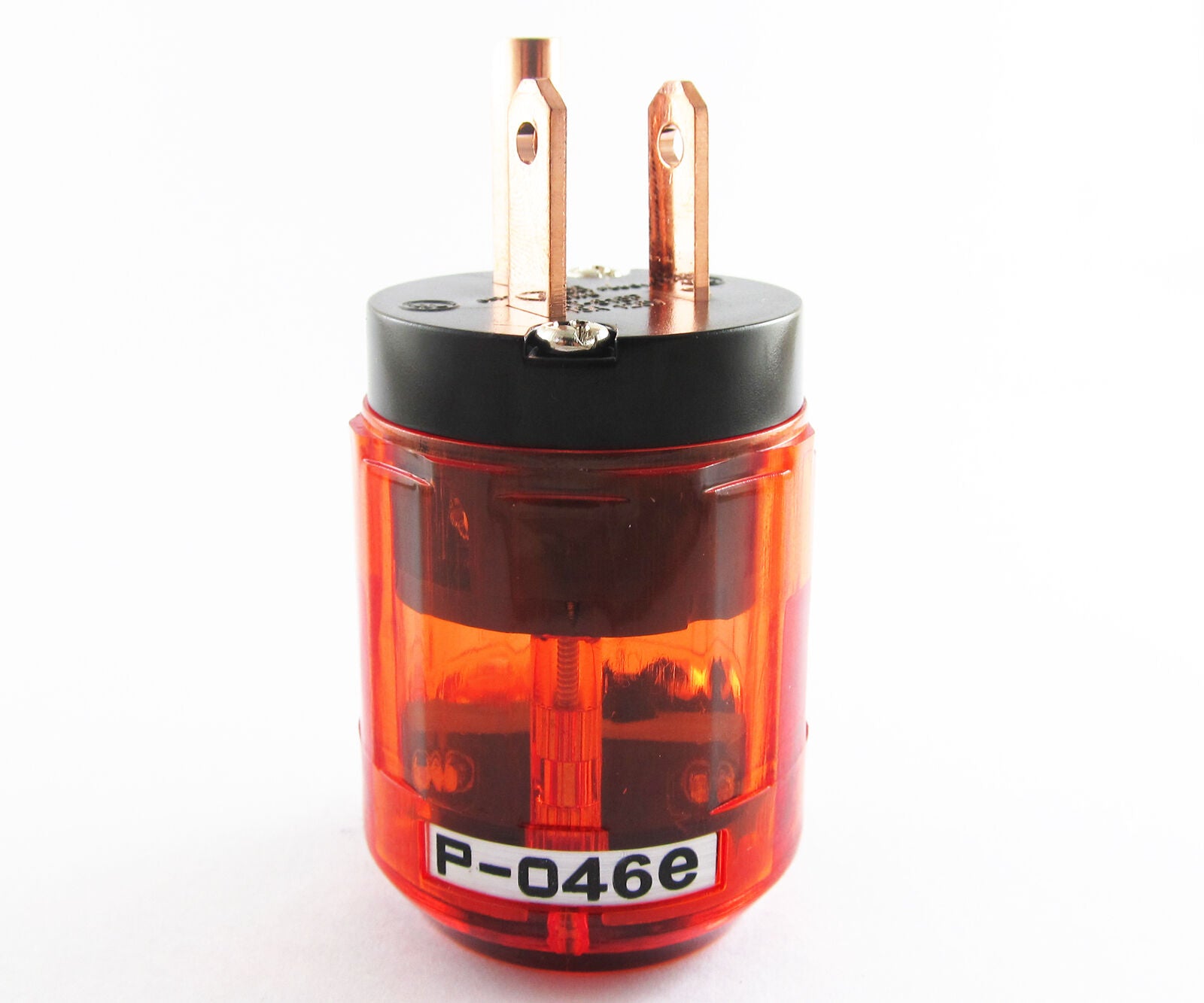 5pc Pure Copper P-046E 3pin US Power Male Plug IEC Connector for Audio Clear Red