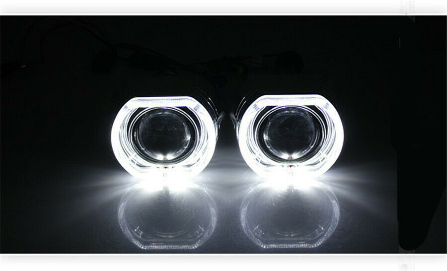 2Pcs Angel Eyes Halo Lights For 2.5 inch Square Lens Projection Lamp White LED
