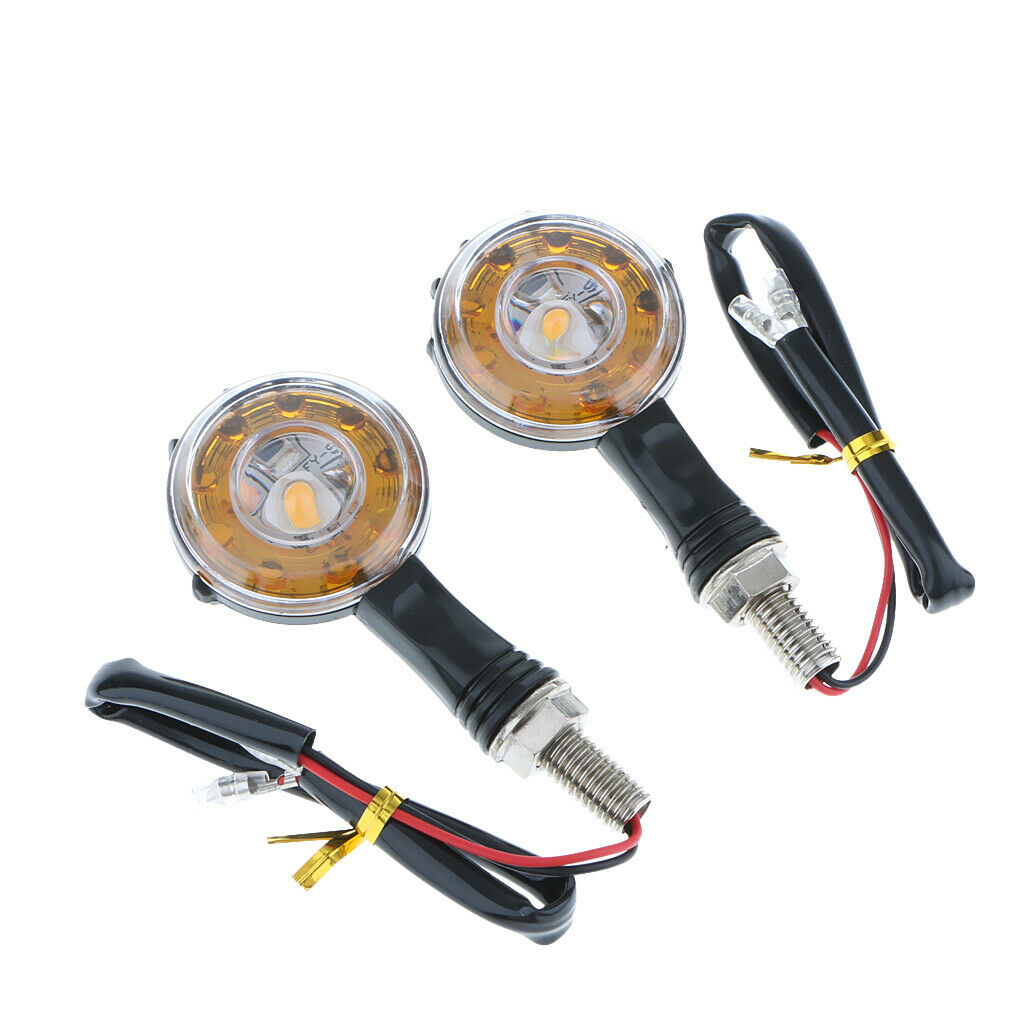 2x Universal 10 LEDs Motorcycle Turn Signal Light Taillight Indicator Amber