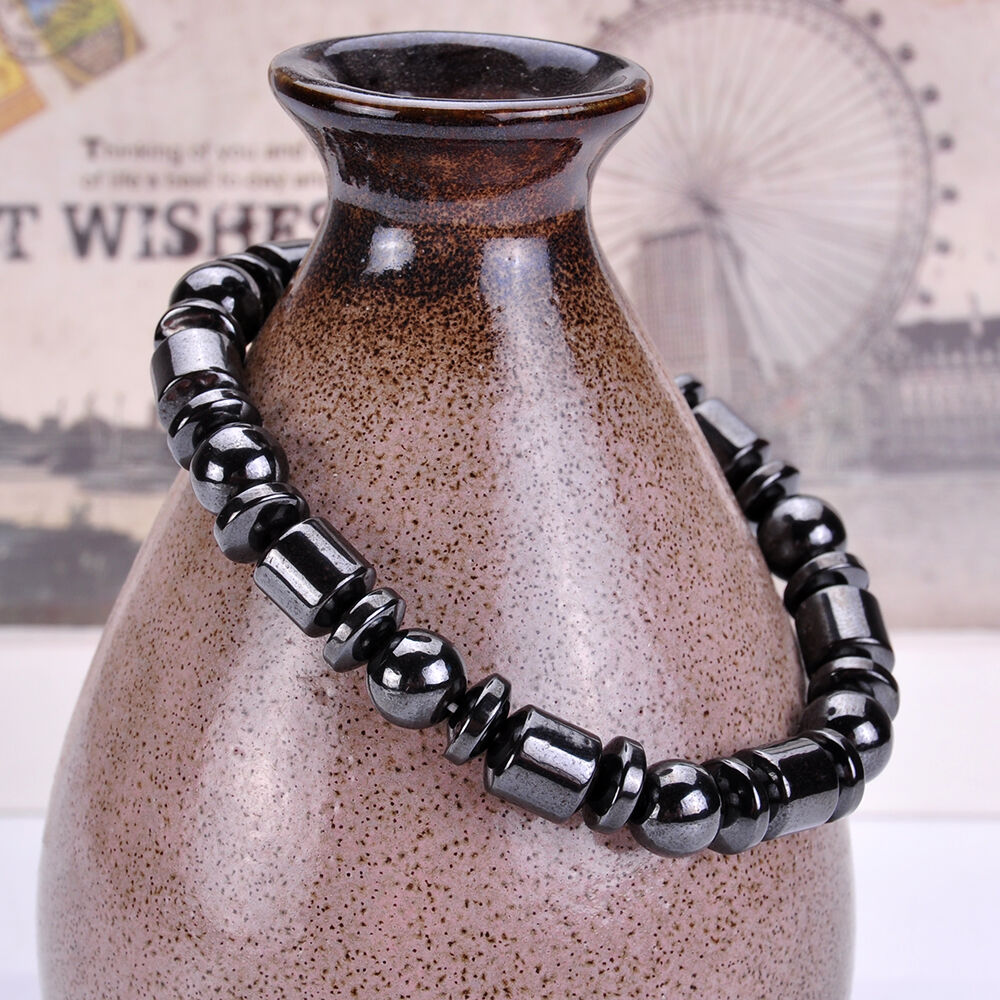Biomagnetism Magnetic Round Black Stone Magnetic Bracelet Magnetic Health Care