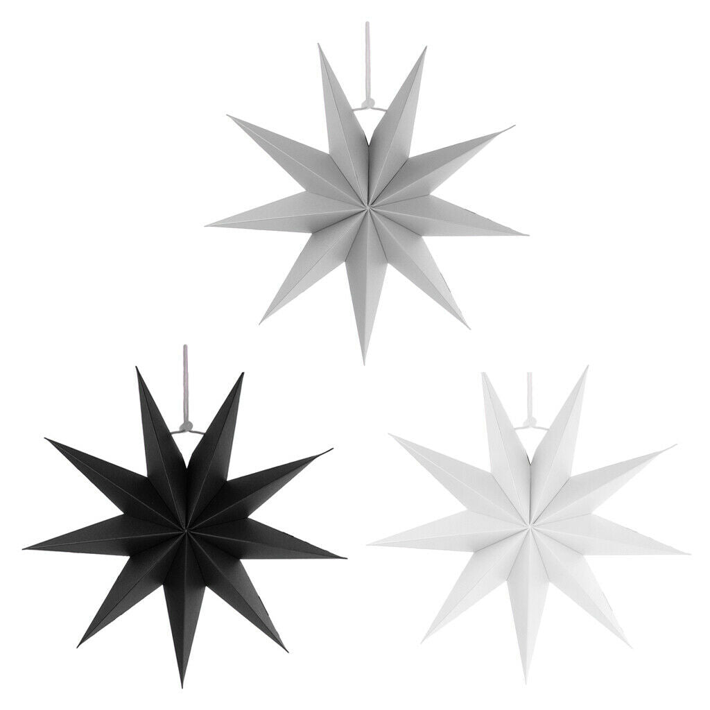 3colors Paper Stars Hanging Christmas Home Party Decoration Wedding Prom Hanging