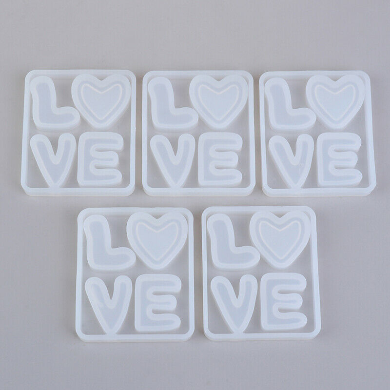 5pcs Love Letters Form Silicone Cake Mold Chocolate Fondant Moulds Baking.l8
