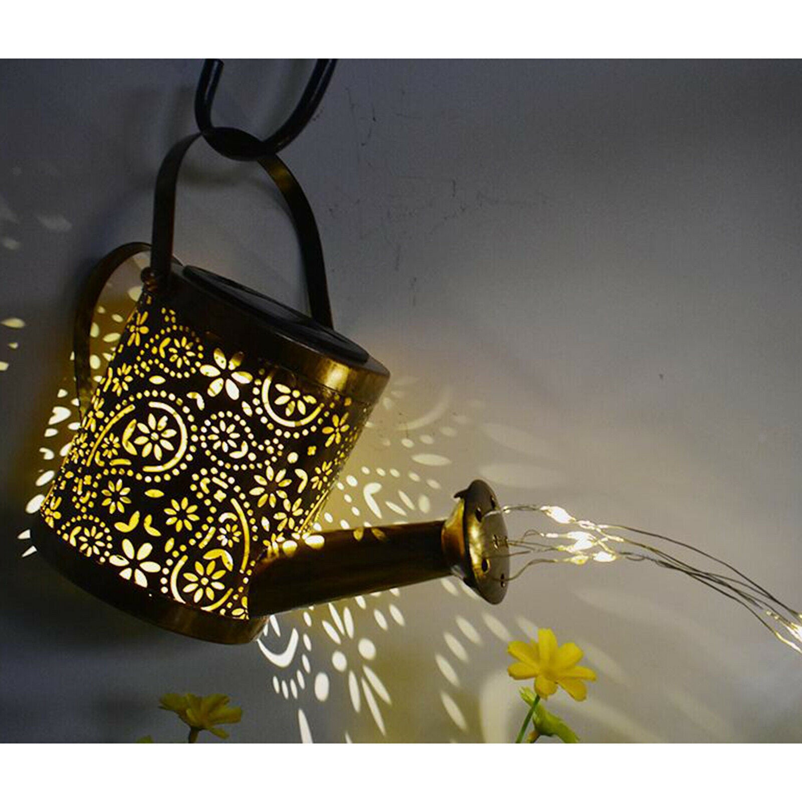 LED Waterproof Waterfall Lights Garden Vine Sloar Watering Can String Lights