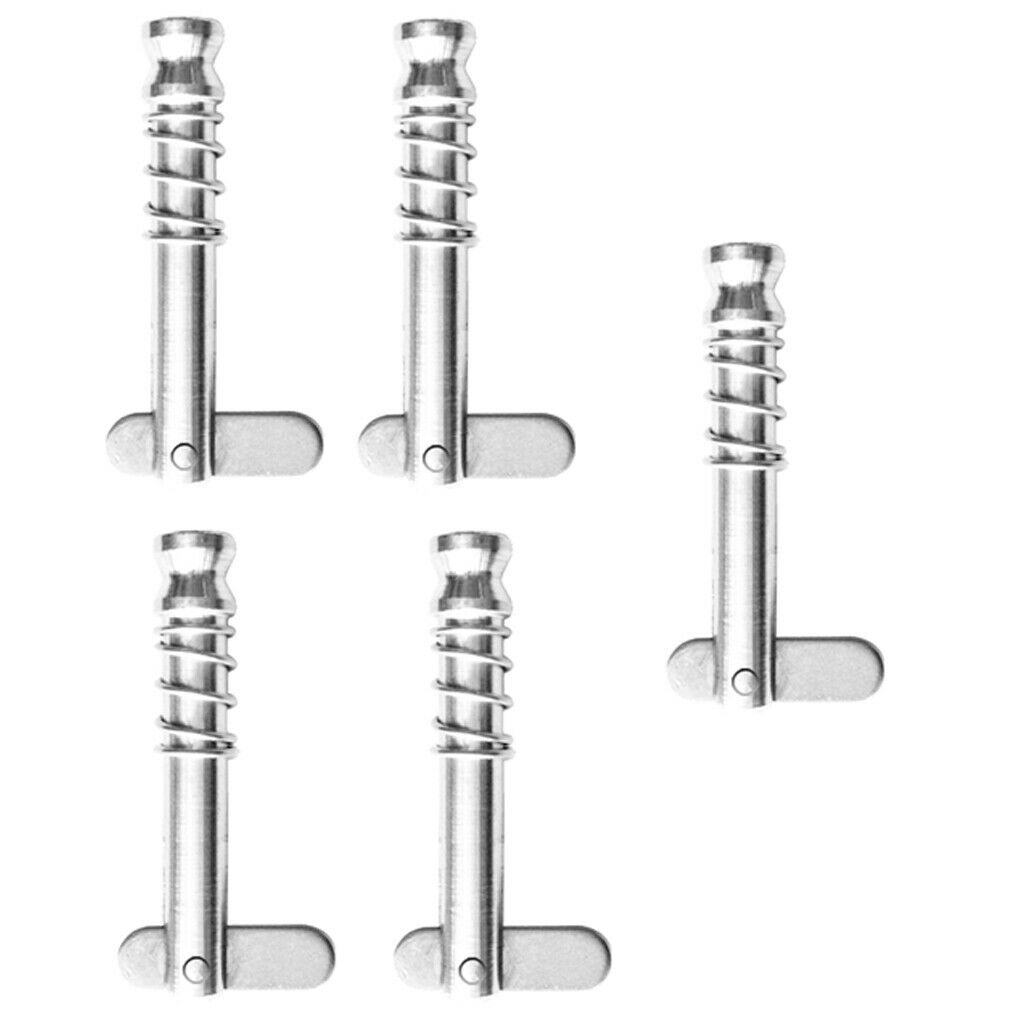 5 x Stainless Steel Spring Loaded Quick Release Pin for Boat Top Deck Hinge