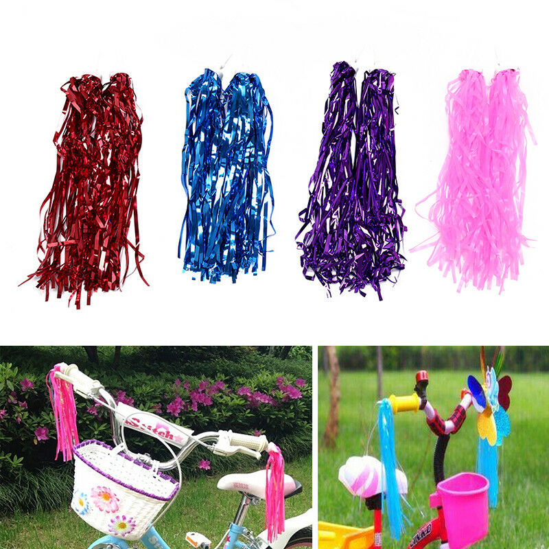 2pcs bike bicycle cycling tricycle kids girls boys handlebar streamers tas.l8