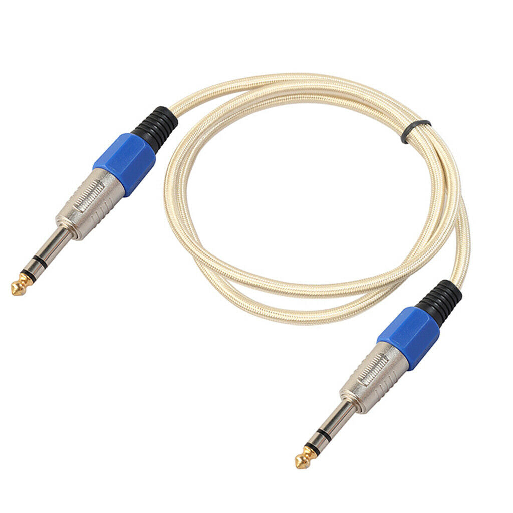 6.35mm Male to Male Stereo Audio Aux Cable 100cm