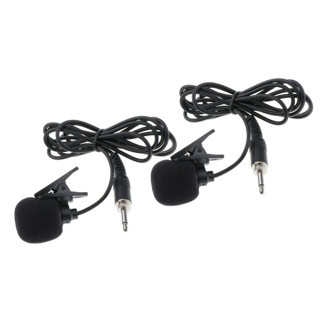 Pack of 2 1/8" (3.5mm) Lavalier Microphone Lapel Tie Clip for Transmitter