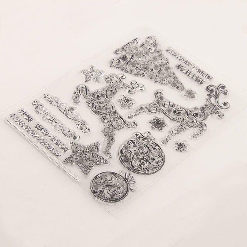 Xmas Deer Tree Silicone Clear Seal Stamp DIY Scrapbooking Embossing Photo Album