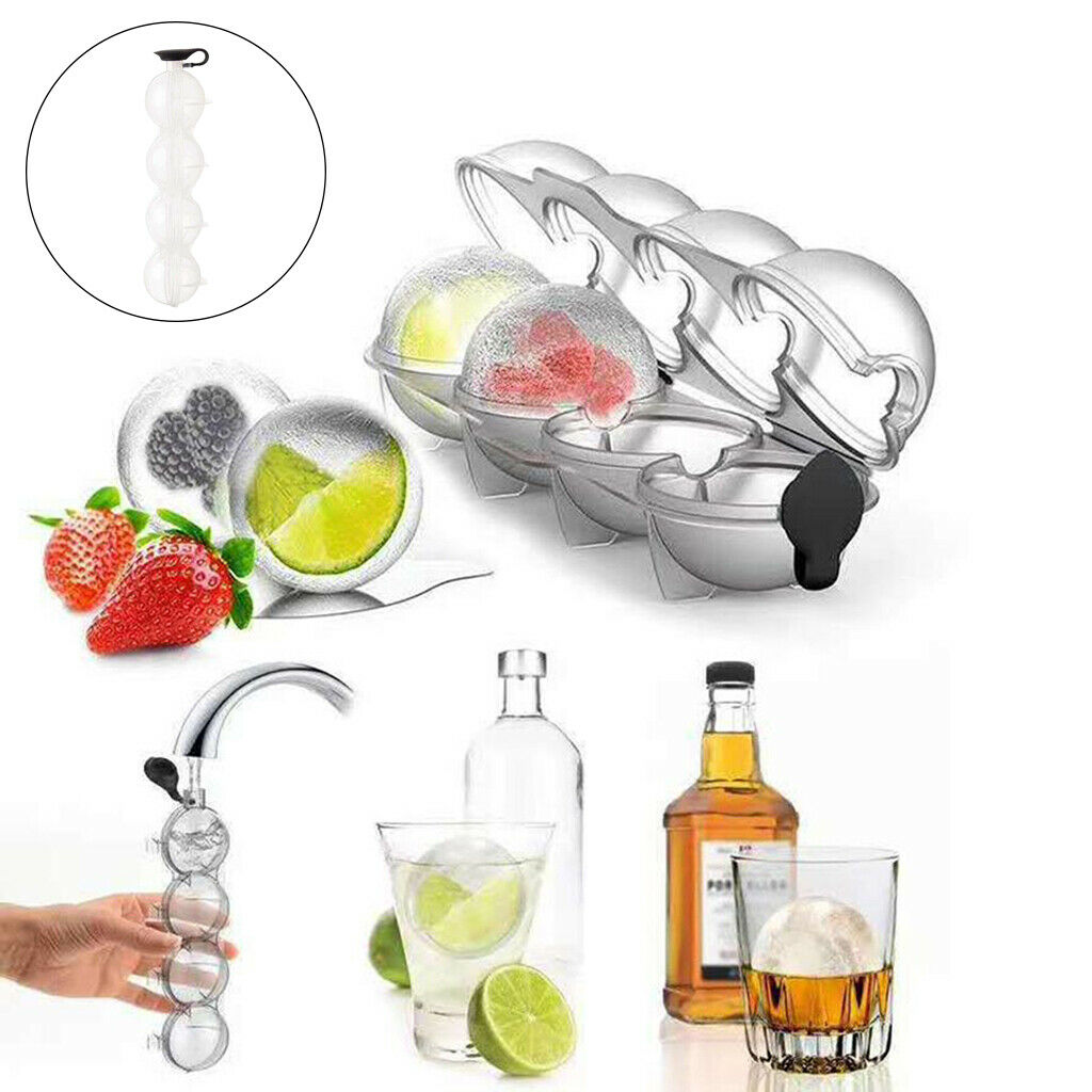 4-Cavity Ice Cube Ball Maker Drink Hockey Coffee Beverages Mold Mould Tools